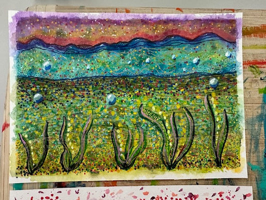 Maps of the Unseen: Two Watercolors in Progress