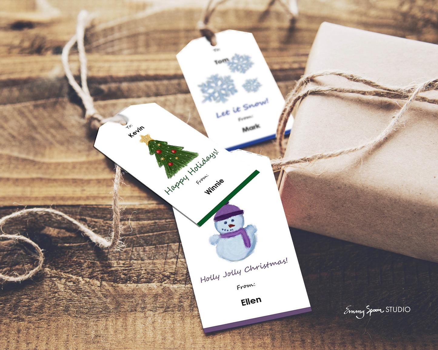 Editable Holiday Gift Tags PDF Editable Instant Download by Emmy Spoon Studio