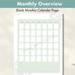 Monthly Overview - Blank Monthly Calendar Page - by Emmy Spoon Studio