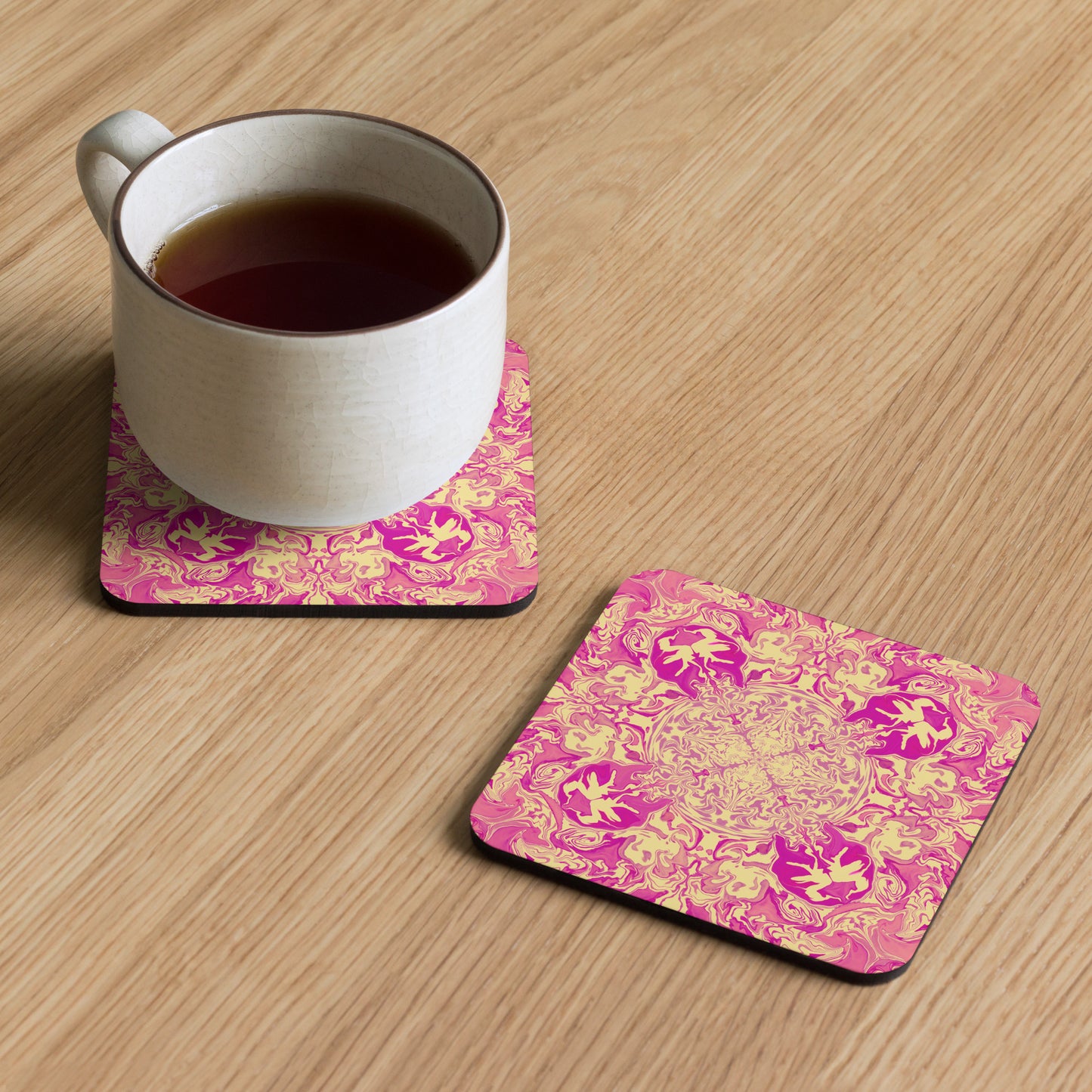 Golden Bloom Cork-back coaster