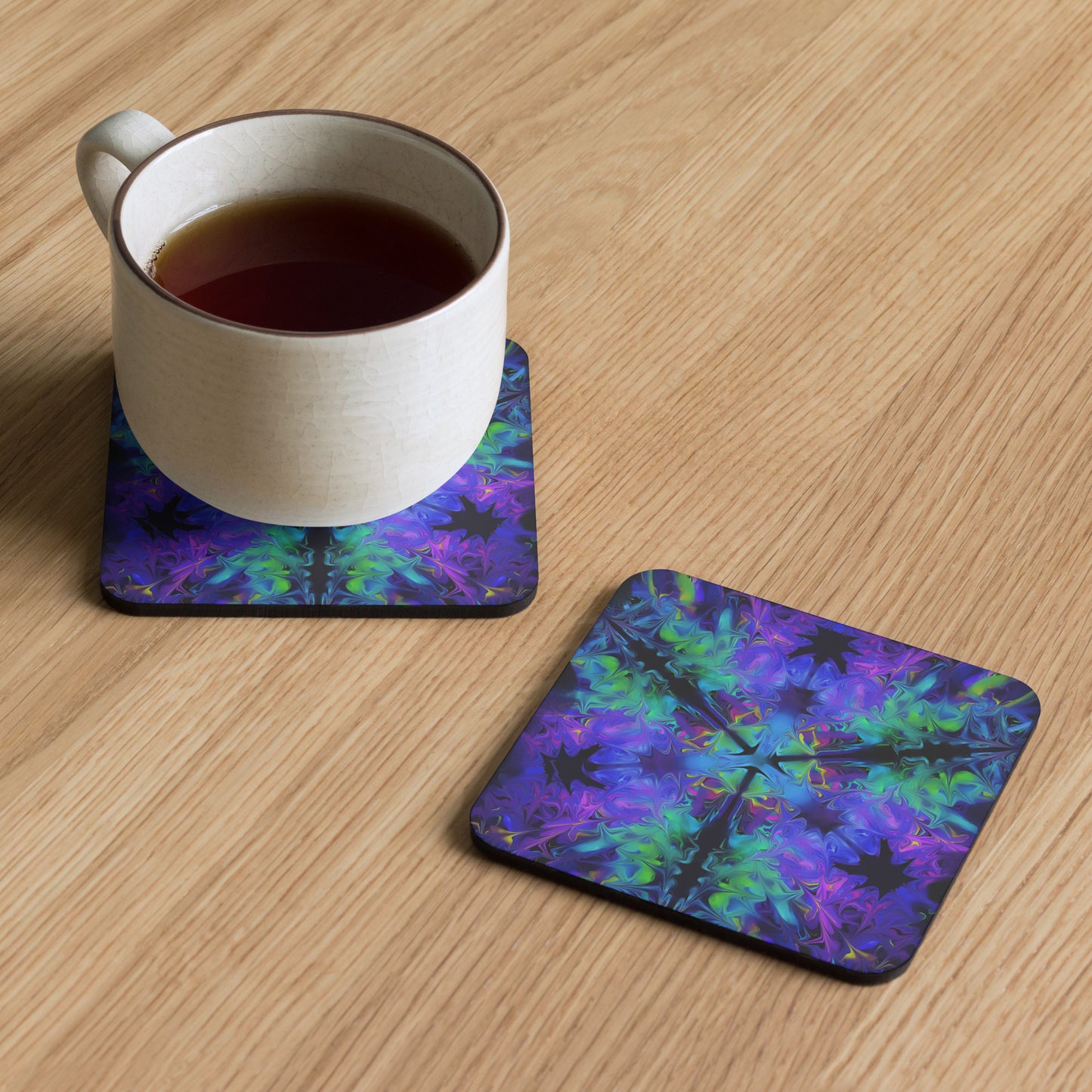 Aurora Bloom Cork-back coaster