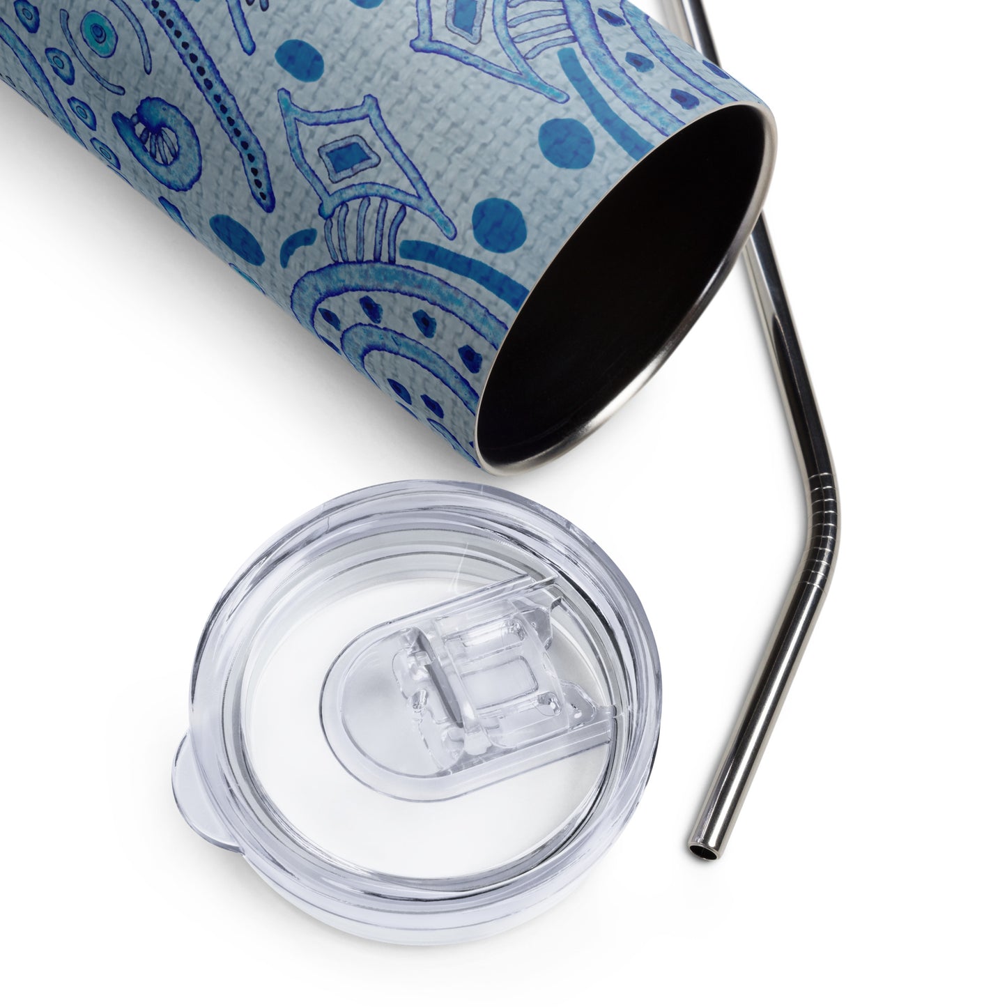Blue Wash Stainless Steel Tumbler by Emmy Spoon