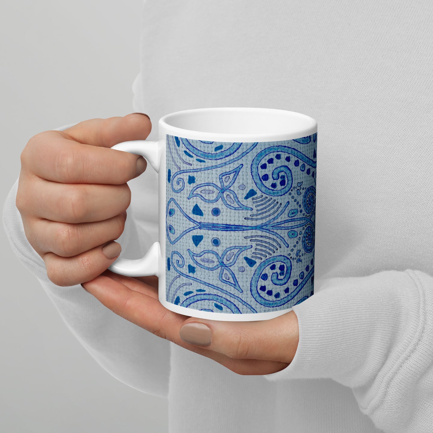 11 oz Blue Wash Glossy Mug by Emmy Spoon