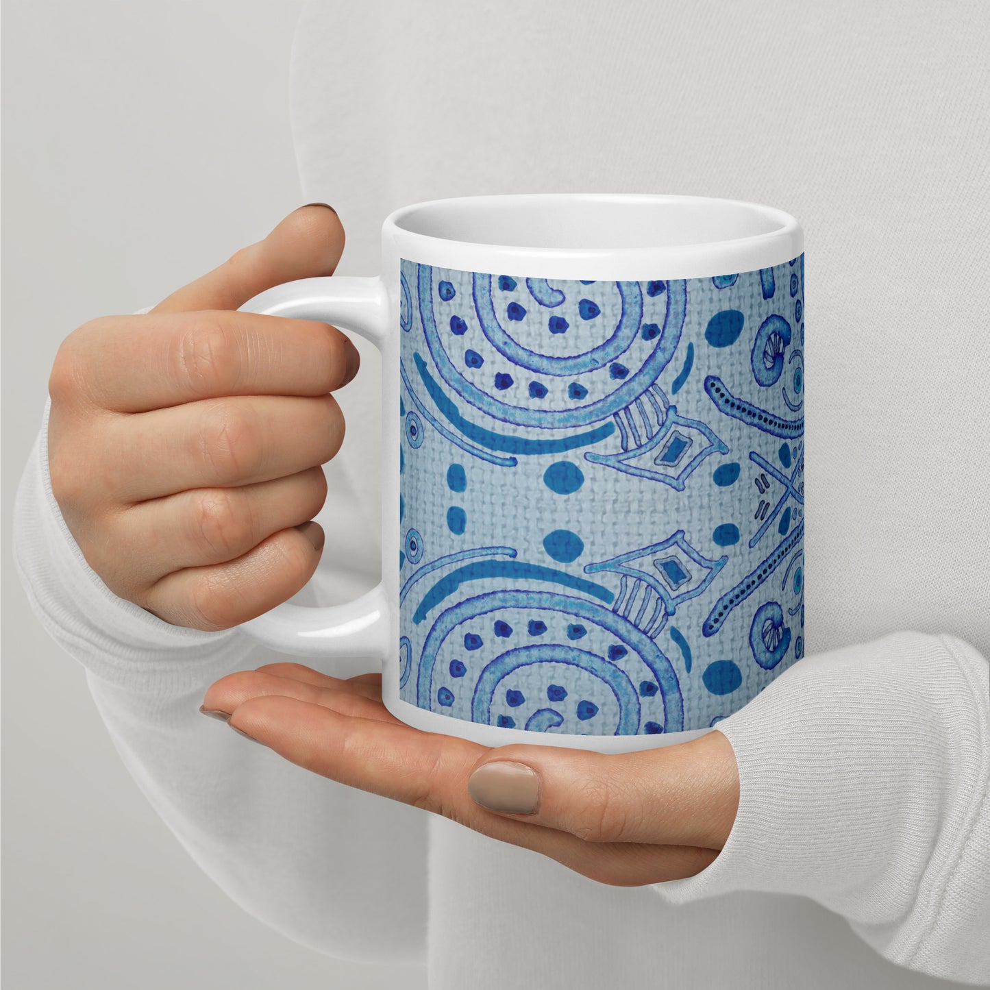 20 oz Blue Wash Glossy Mug by Emmy Spoon