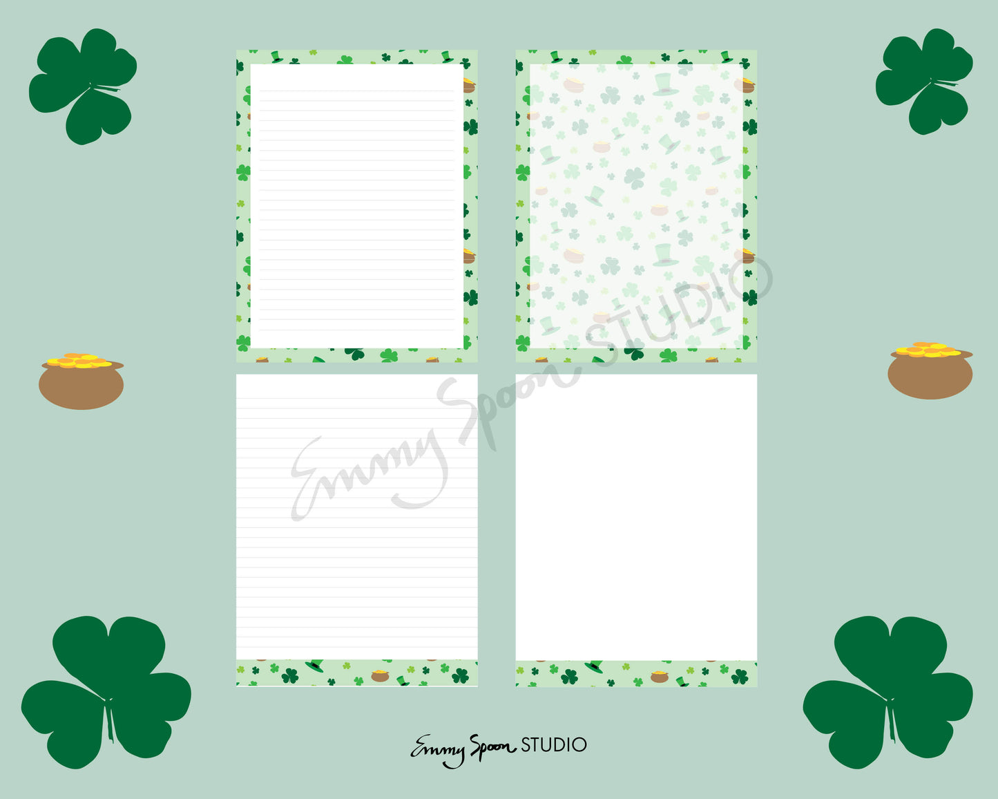 St Patrick’s Day Editable Coupons with Bonus Digital Paper Pack, Personalized Coupons, Printable Paper, Stationary, Letterhead