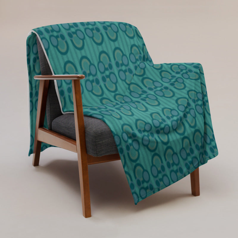 Teal Circle Pattern Throw Blanket