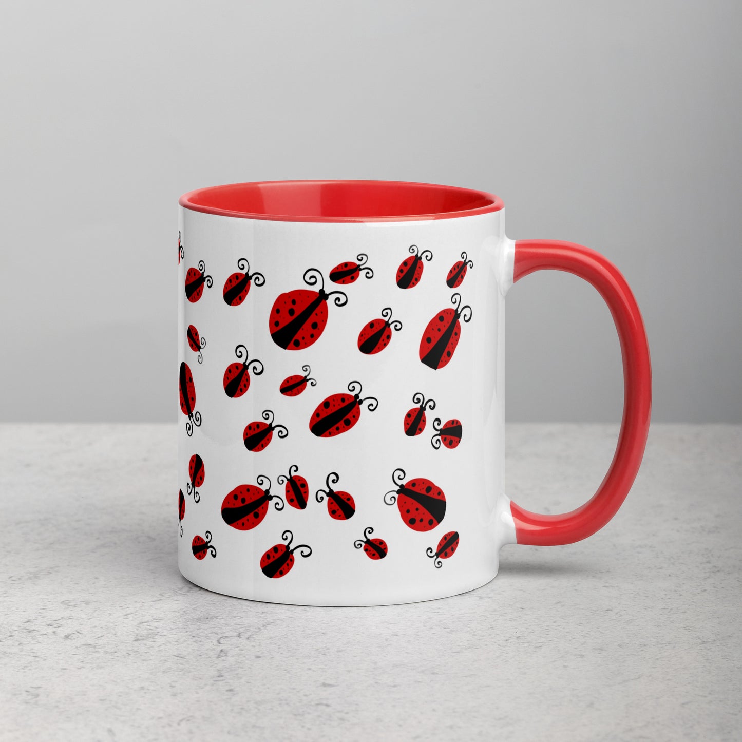 Ladybug Mug with Red Inside