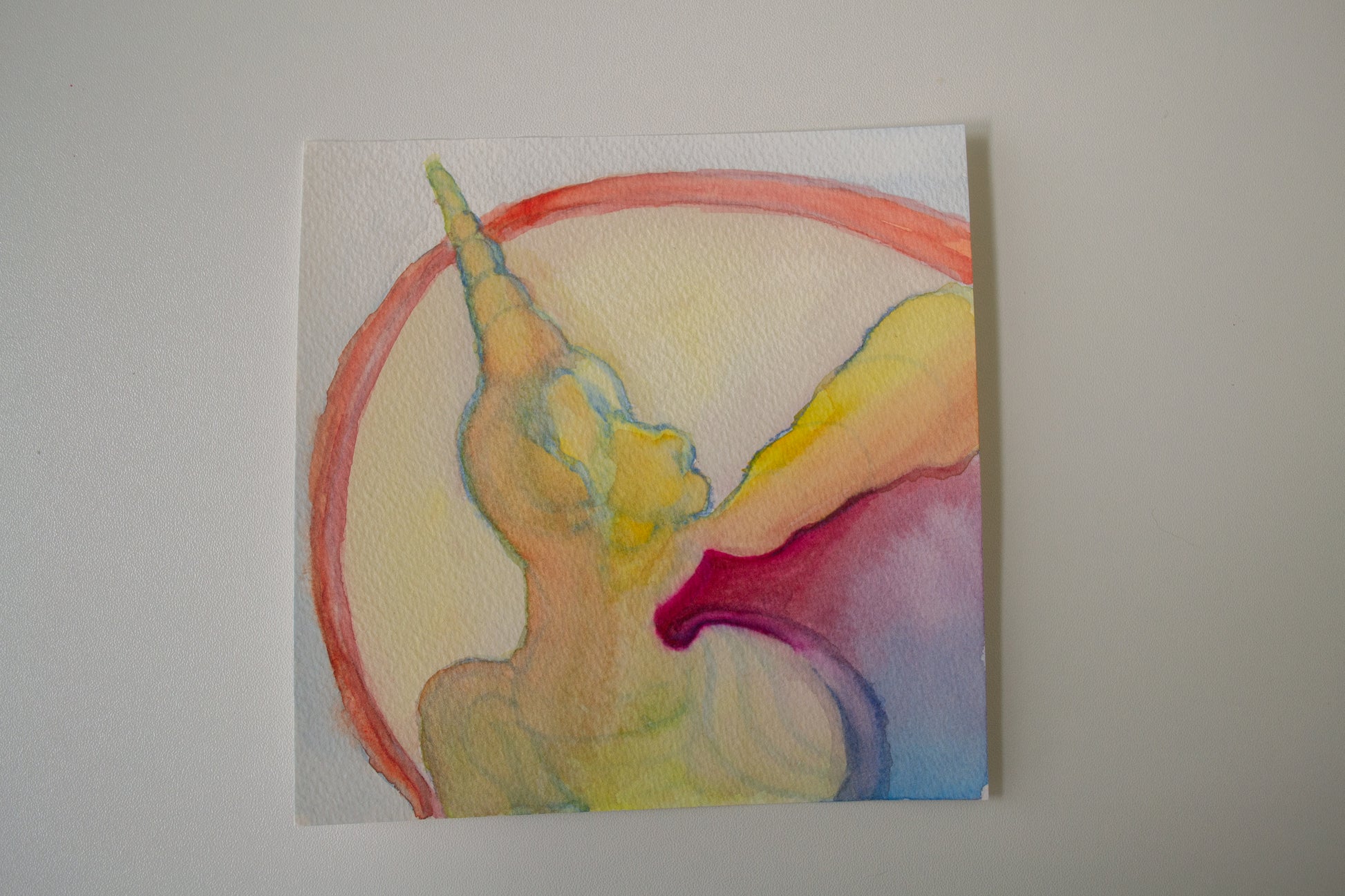 Colorful abstract painting on a textured surface