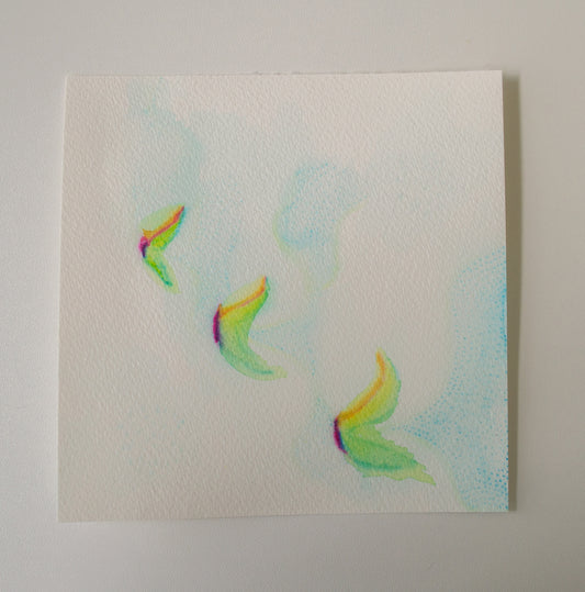 Carried (2026) — Original Watercolor & Mixed Media, 6×6 in
