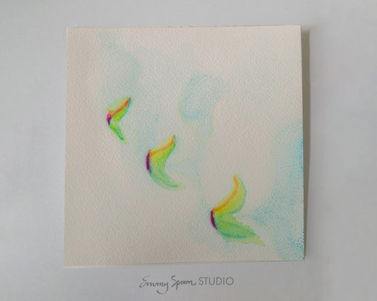 Carried (2026) — Original Watercolor & Mixed Media, 6×6 in