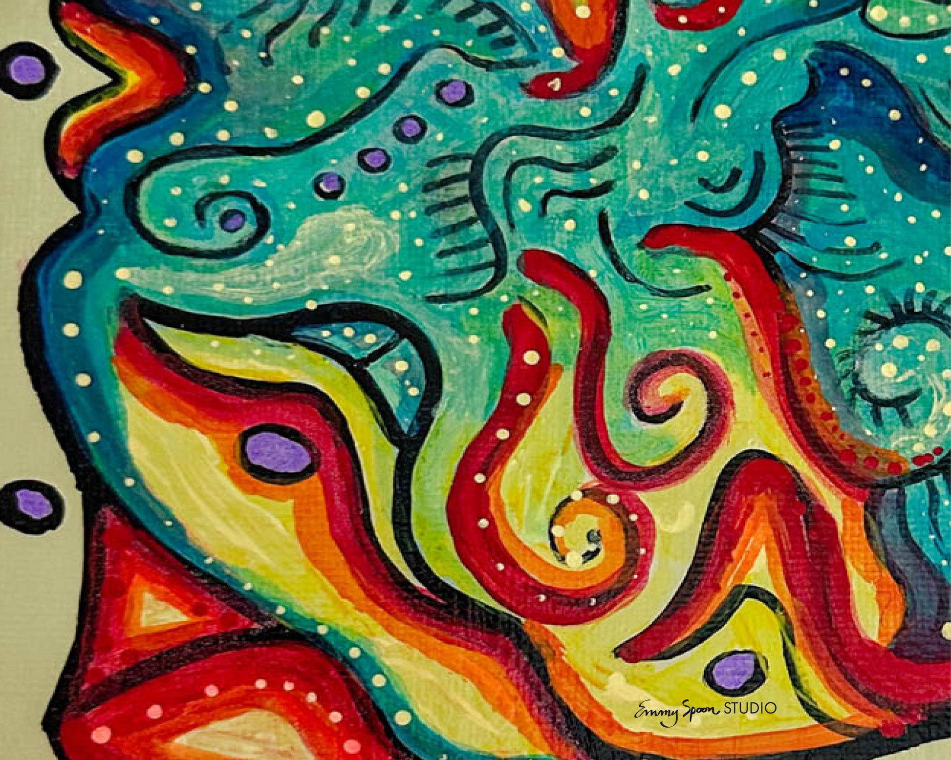 Celestial Bloom – 8x8 Original Abstract Acrylic Painting by Emmy Spoon