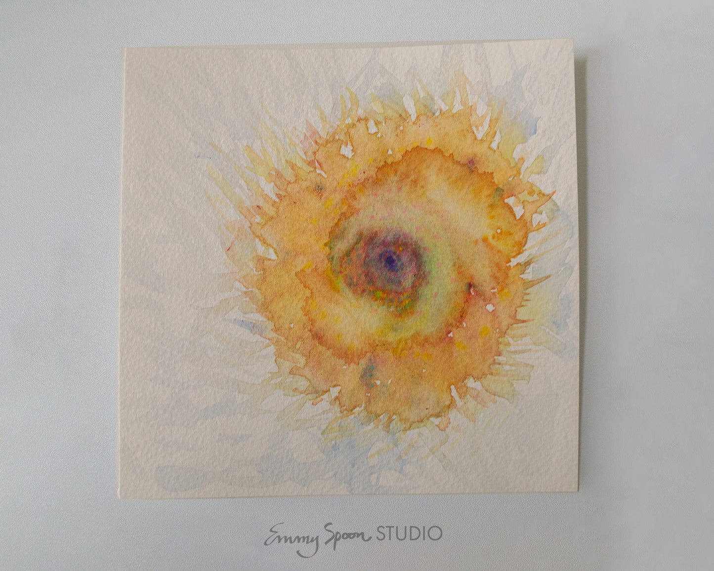 Center (2026) — Original Watercolor & Mixed Media, 6×6 in