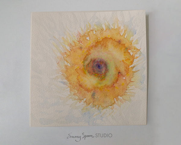 Center (2026) — Original Watercolor & Mixed Media, 6×6 in