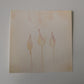 Artistic depiction of three abstract figures on textured beige paper.