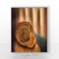Faceless abstract fine art print featuring a softly illuminated figure with layered organic linework replacing facial features in warm neutral tones.