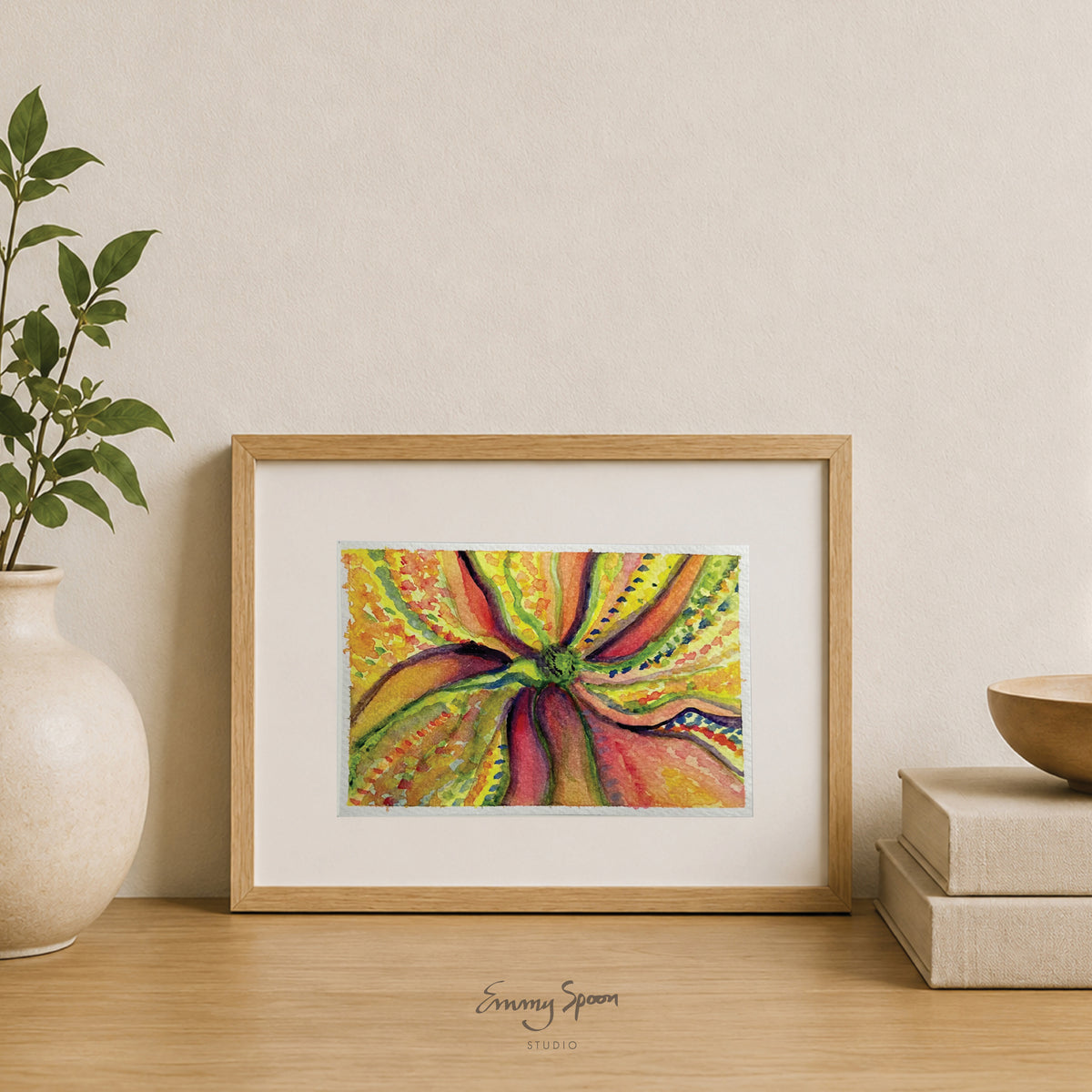 Floral Bloom (2022) Original Mixed Media on Watercolor Paper