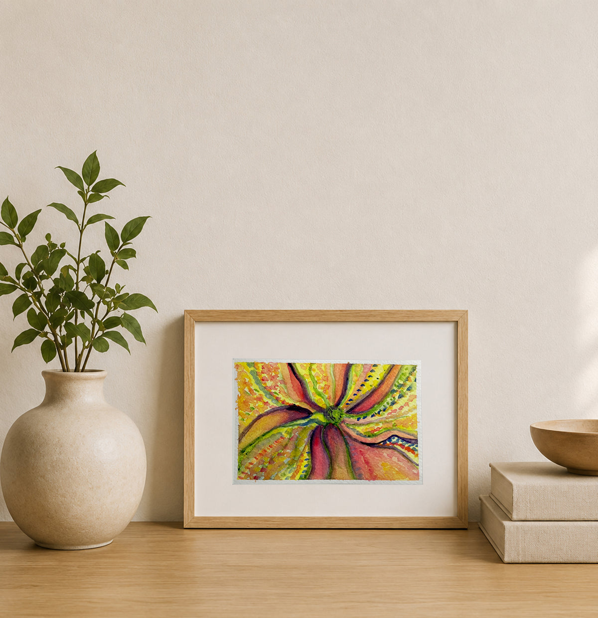 Floral Bloom (2022) Original Mixed Media on Watercolor Paper