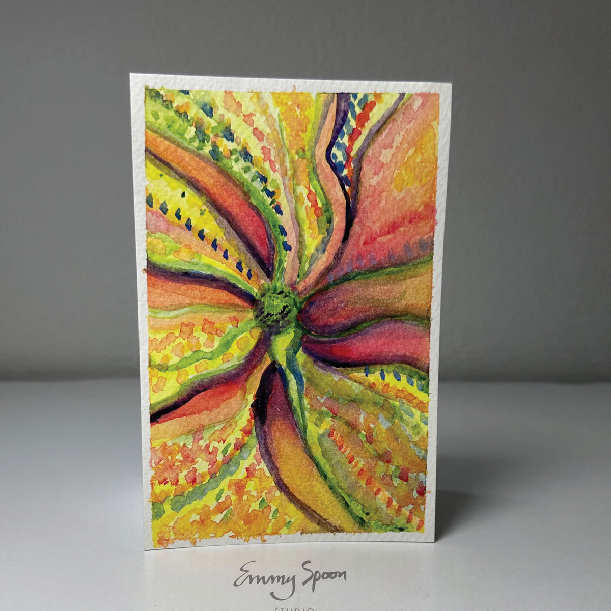 Floral Bloom (2022) Original Mixed Media on Watercolor Paper