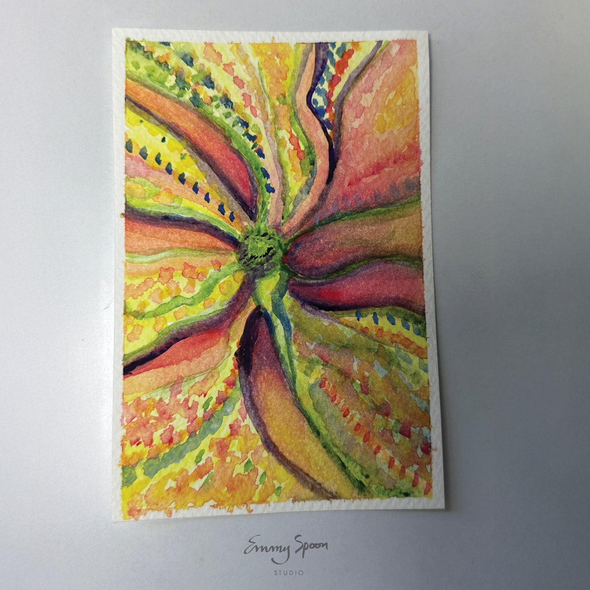 Floral Bloom (2022) Original Mixed Media on Watercolor Paper