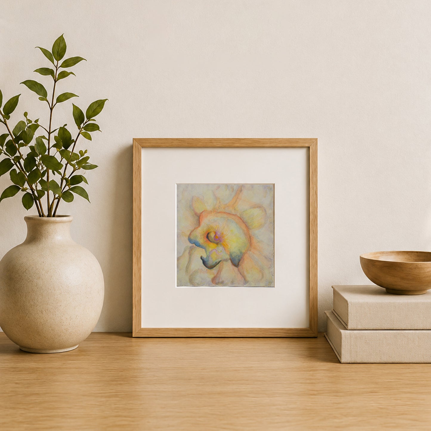Forgotten Bloom (2026) — Original Watercolor & Mixed Media, 6×6 in 