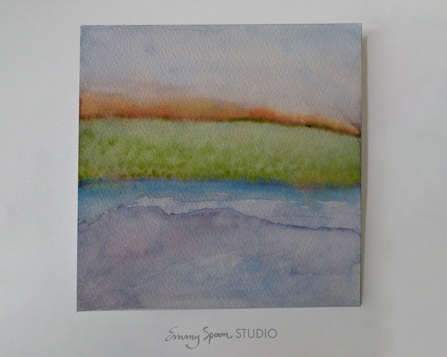 Horizon (2026) — Original Watercolor, 6×6 in