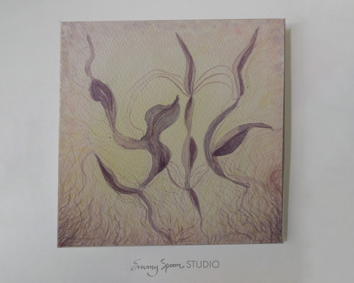 Interwoven (2026) — Original Watercolor & Mixed Media, 6×6 in