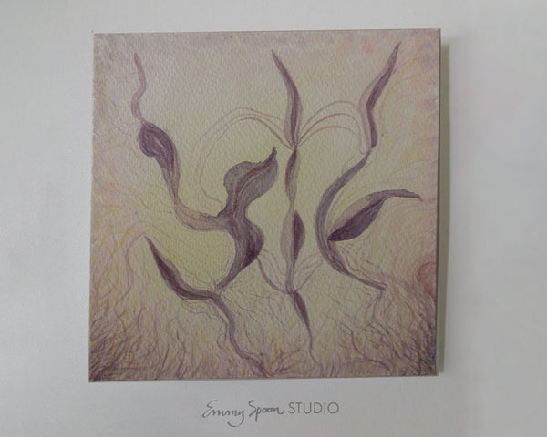 Interwoven (2026) — Original Watercolor & Mixed Media, 6×6 in