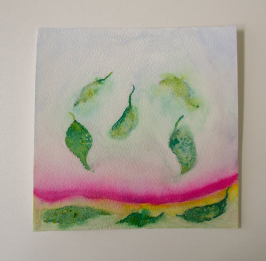 Letting Go (2026) — Original Watercolor, 6×6 in