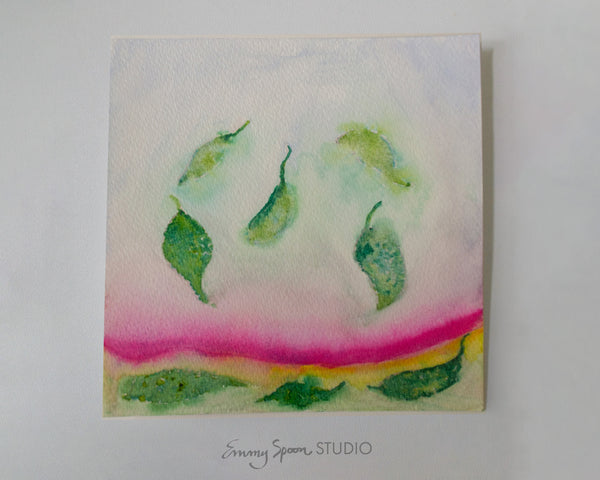 Letting Go (2026) — Original Watercolor, 6×6 in