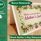 Mother's Day Editable Coupons with Bonus Blank Notecards, Personalized Coupons, Digital Download