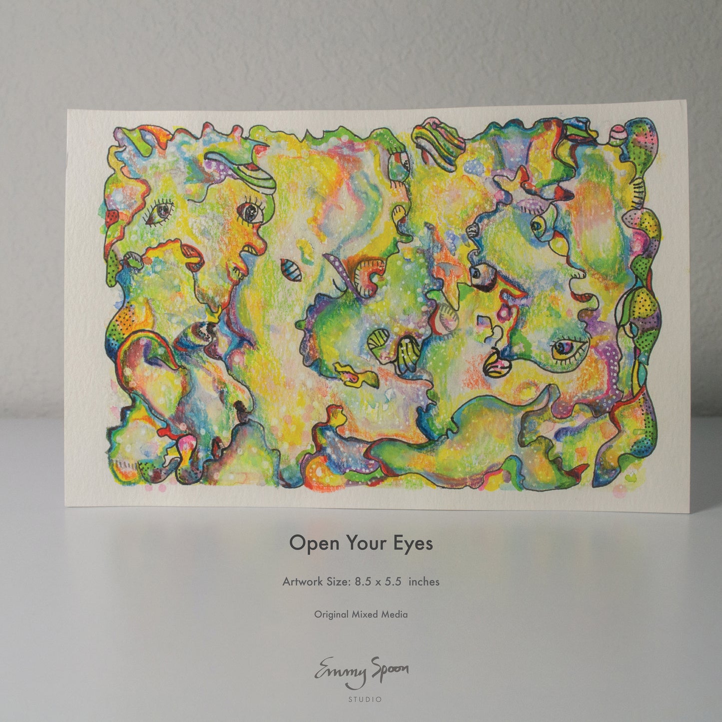 Open Your Eyes (2025) Original Mixed Media on Watercolor Paper