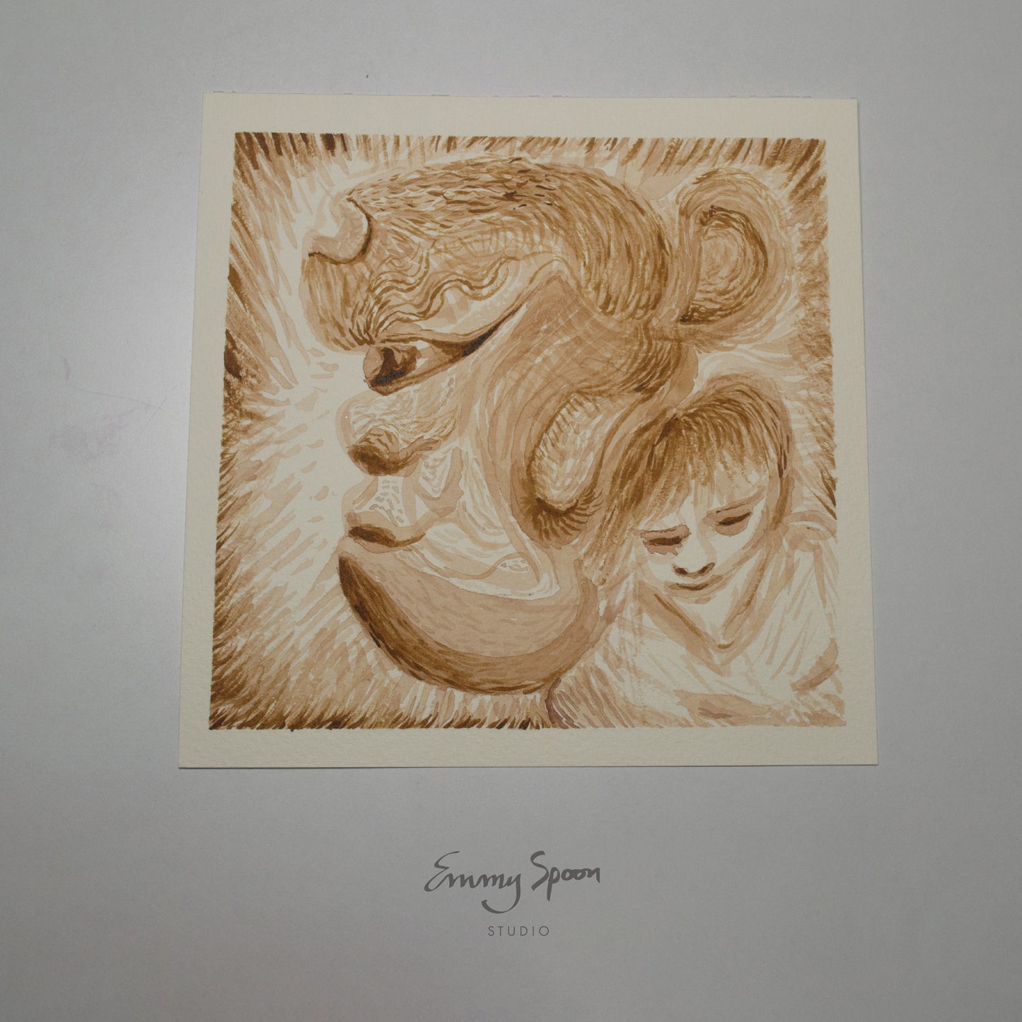 Remember (2026) — Original Ink Wash, 6×6 in