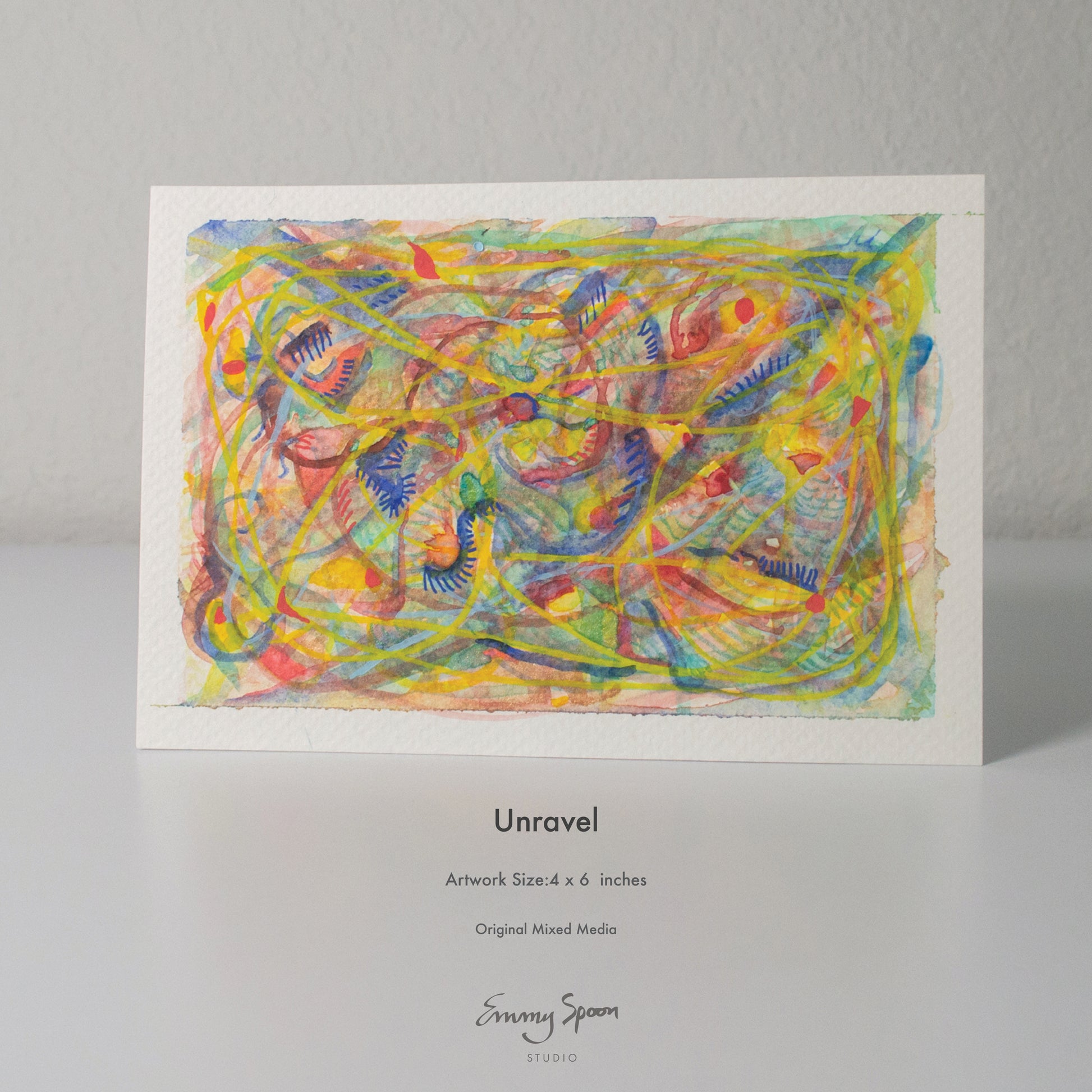 Unravel (2026) Original Mixed Media on Watercolor Paper