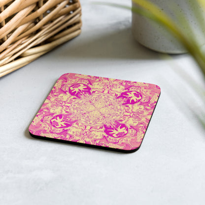 Golden Bloom Cork-back coaster