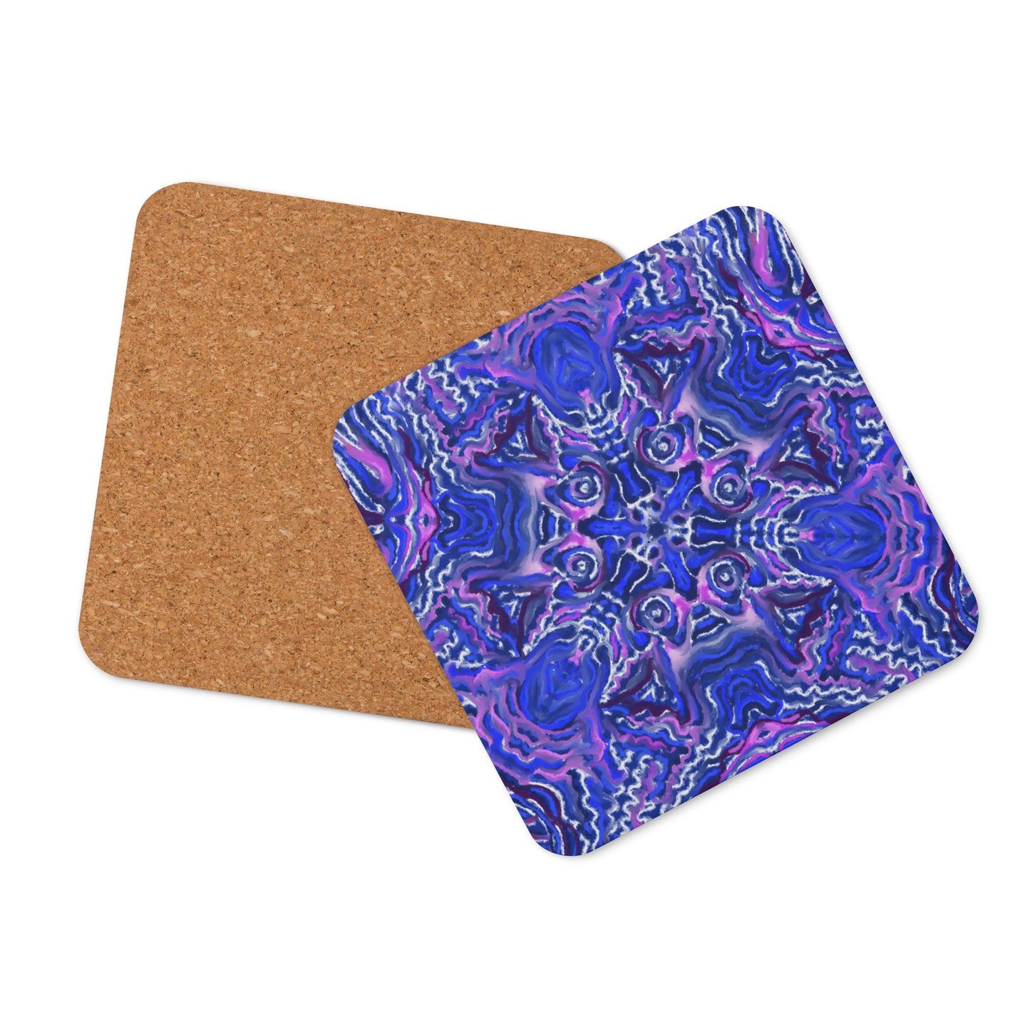 Indigo Flow Cork-back coaster