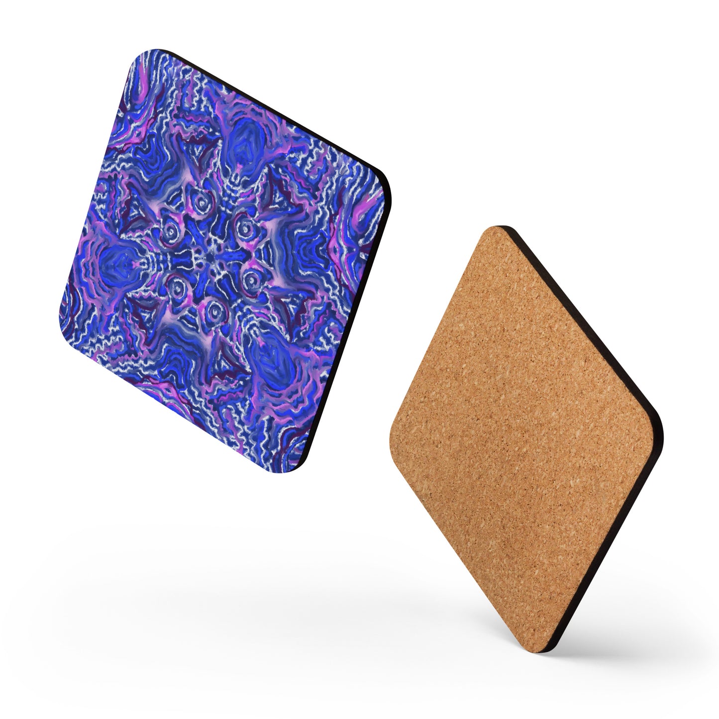 Indigo Flow Cork-back coaster