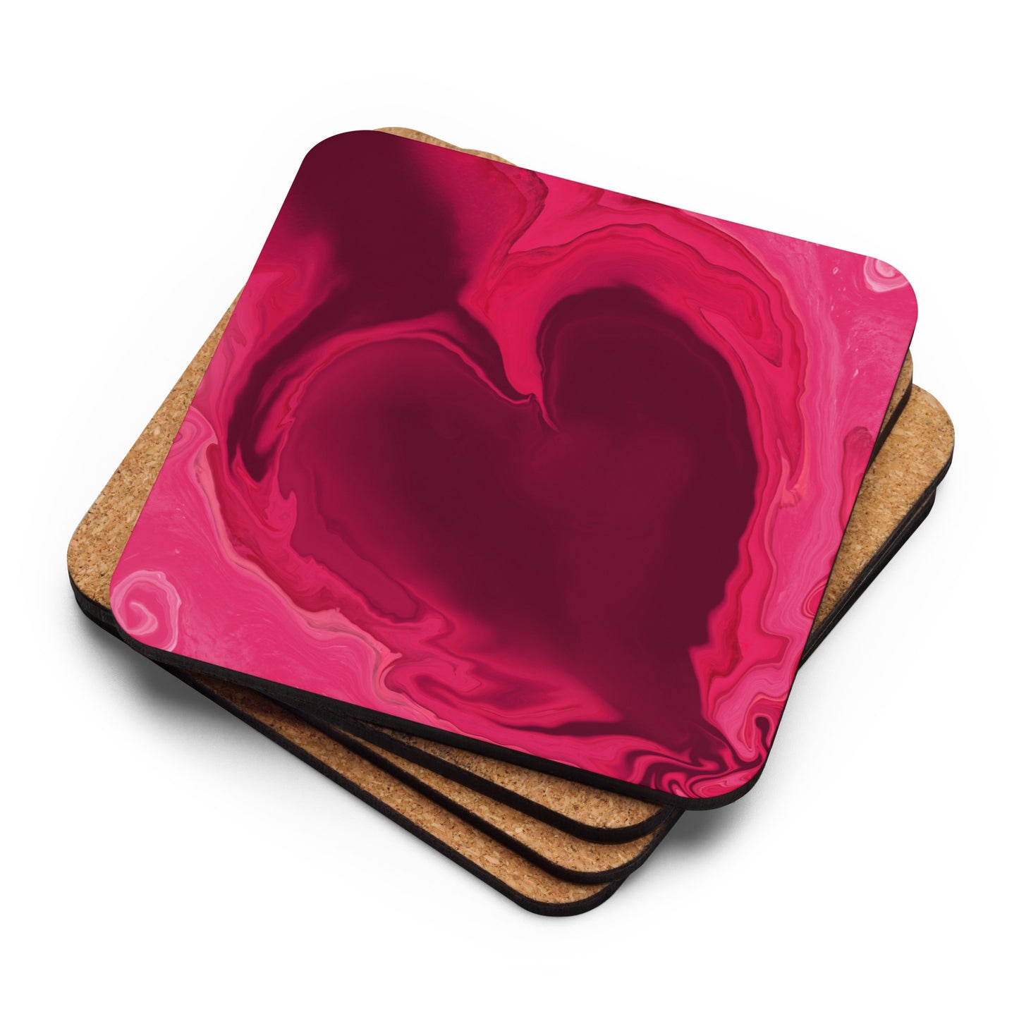 Heart Current Cork-back coaster