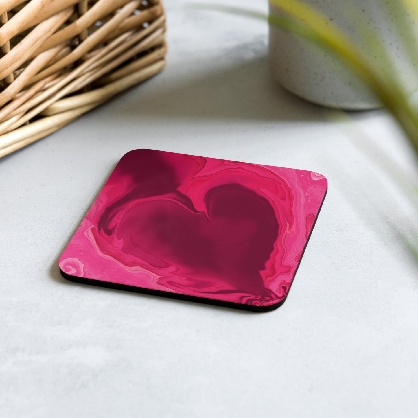 Heart Current Cork-back coaster