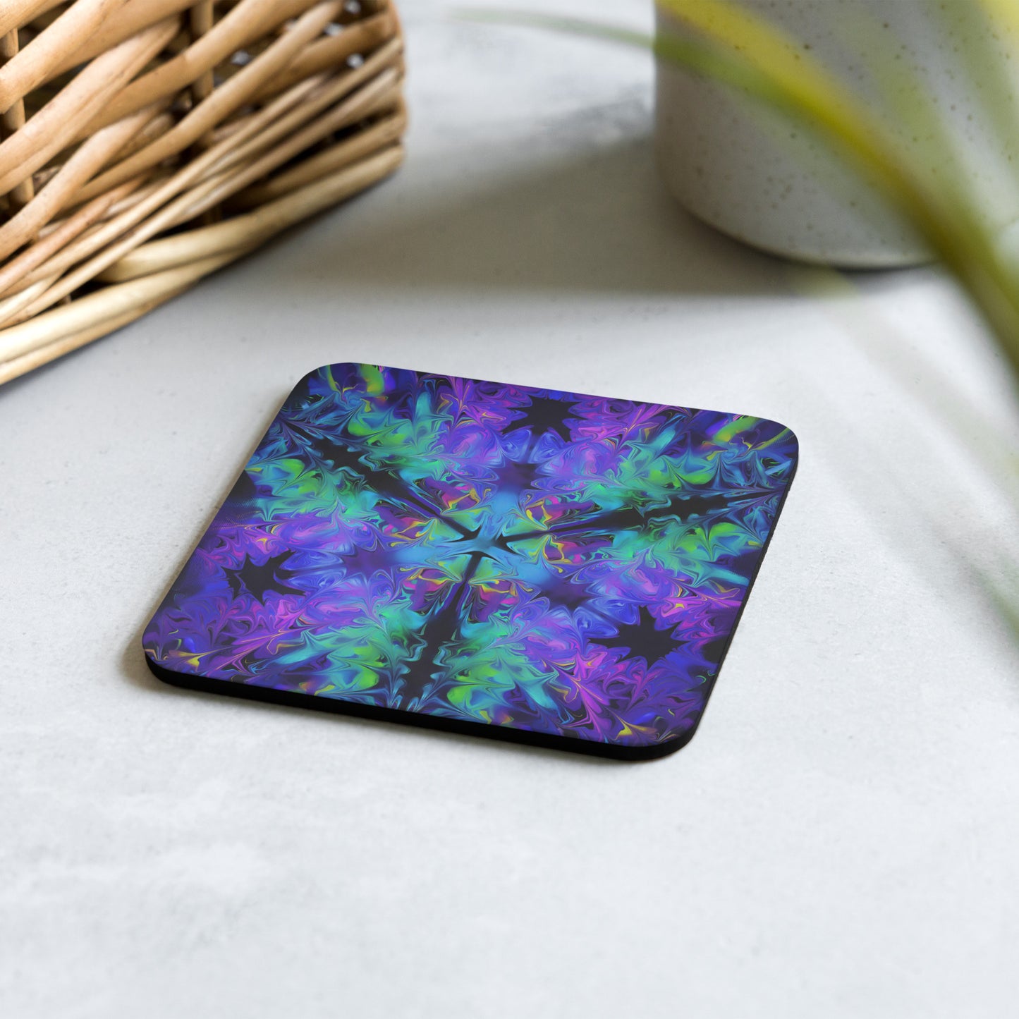 Aurora Bloom Cork-back coaster