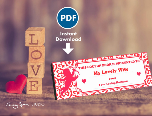 Emmy Spoon Valentine Coupon Book. Instant Download PDF by Emmy Spoon Studio