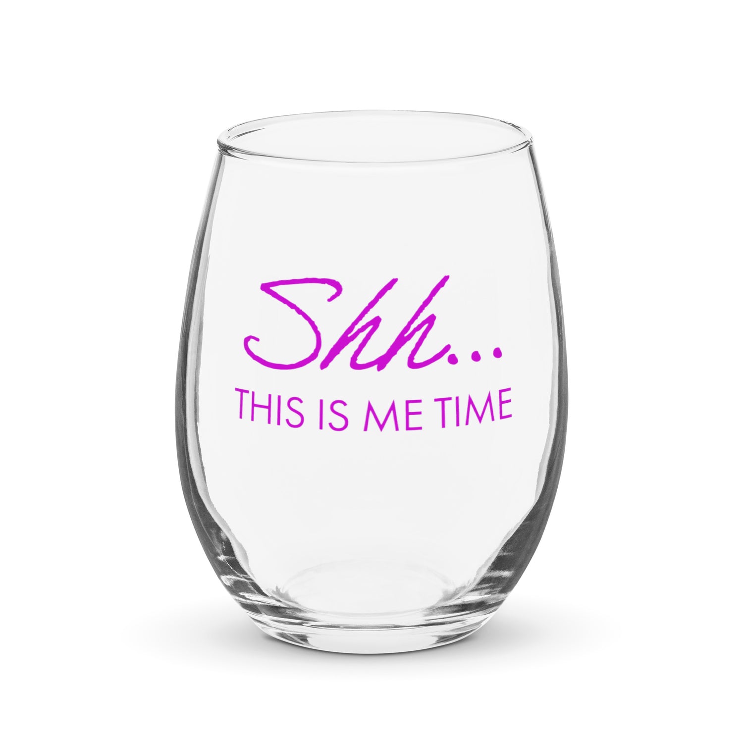 Product mockup Shh..This is Me Time Stemless Wine Glass by Emmy Spoon