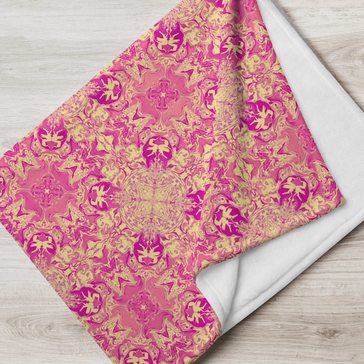 Golden Bloom Throw Blanket