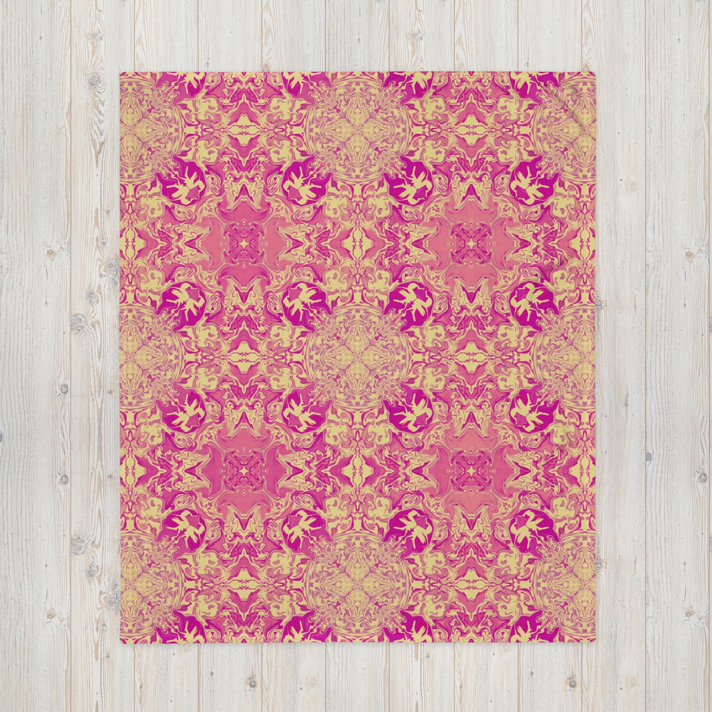 Golden Bloom Throw Blanket