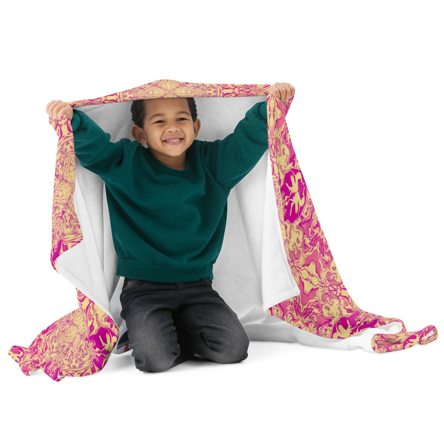 Golden Bloom Throw Blanket