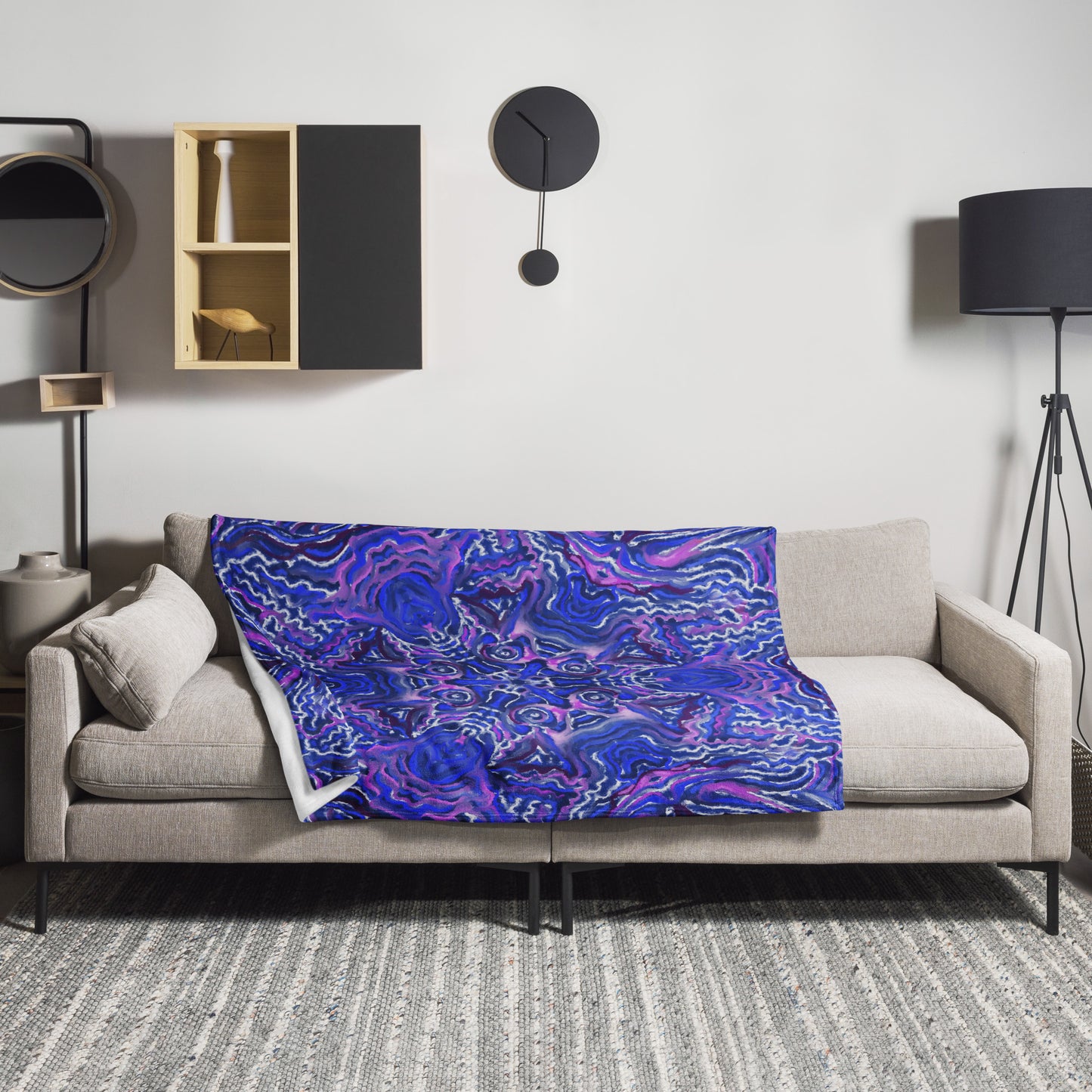 Indigo Flow Throw Blanket