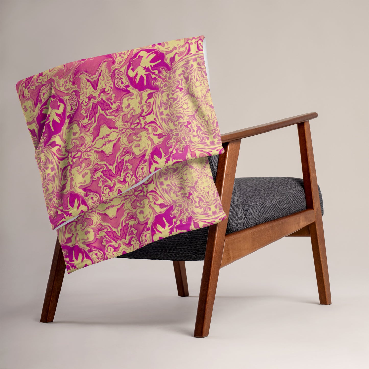 Golden Bloom Throw Blanket