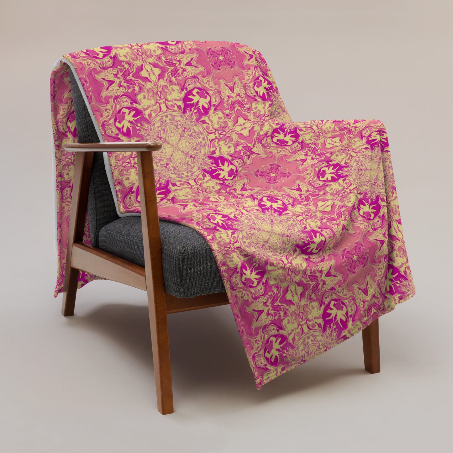 Golden Bloom Throw Blanket