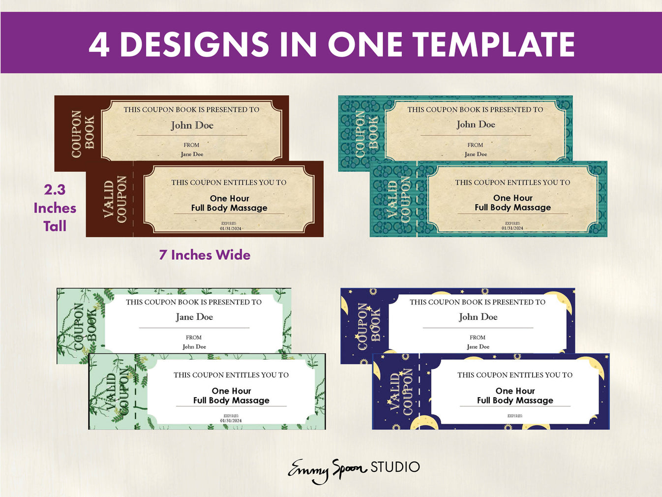Family Coupon Book Template, Editable, PRINTABLE PDF document – Emmy ...
