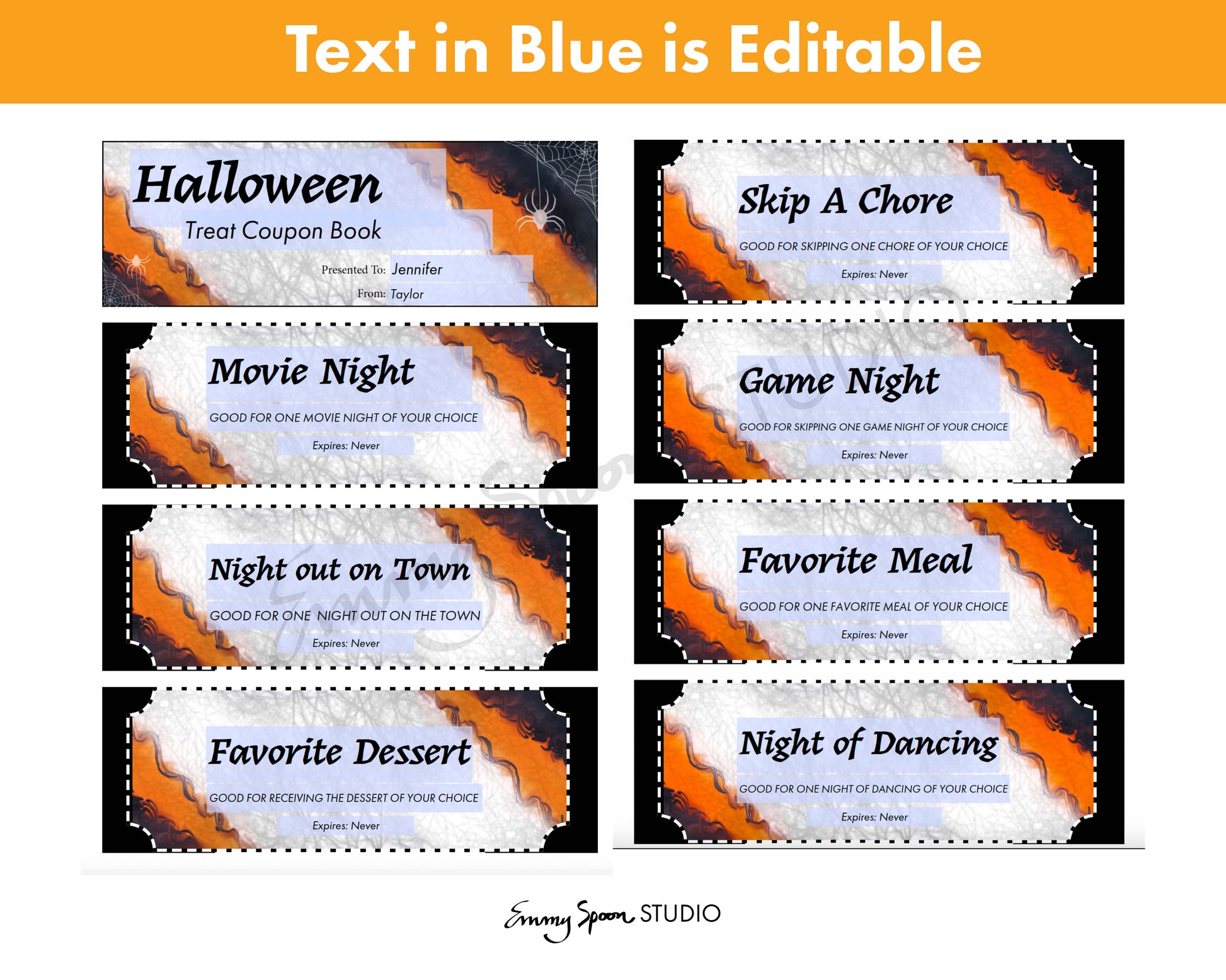 Text in Blue is Editable by Emmy Spoon Studio