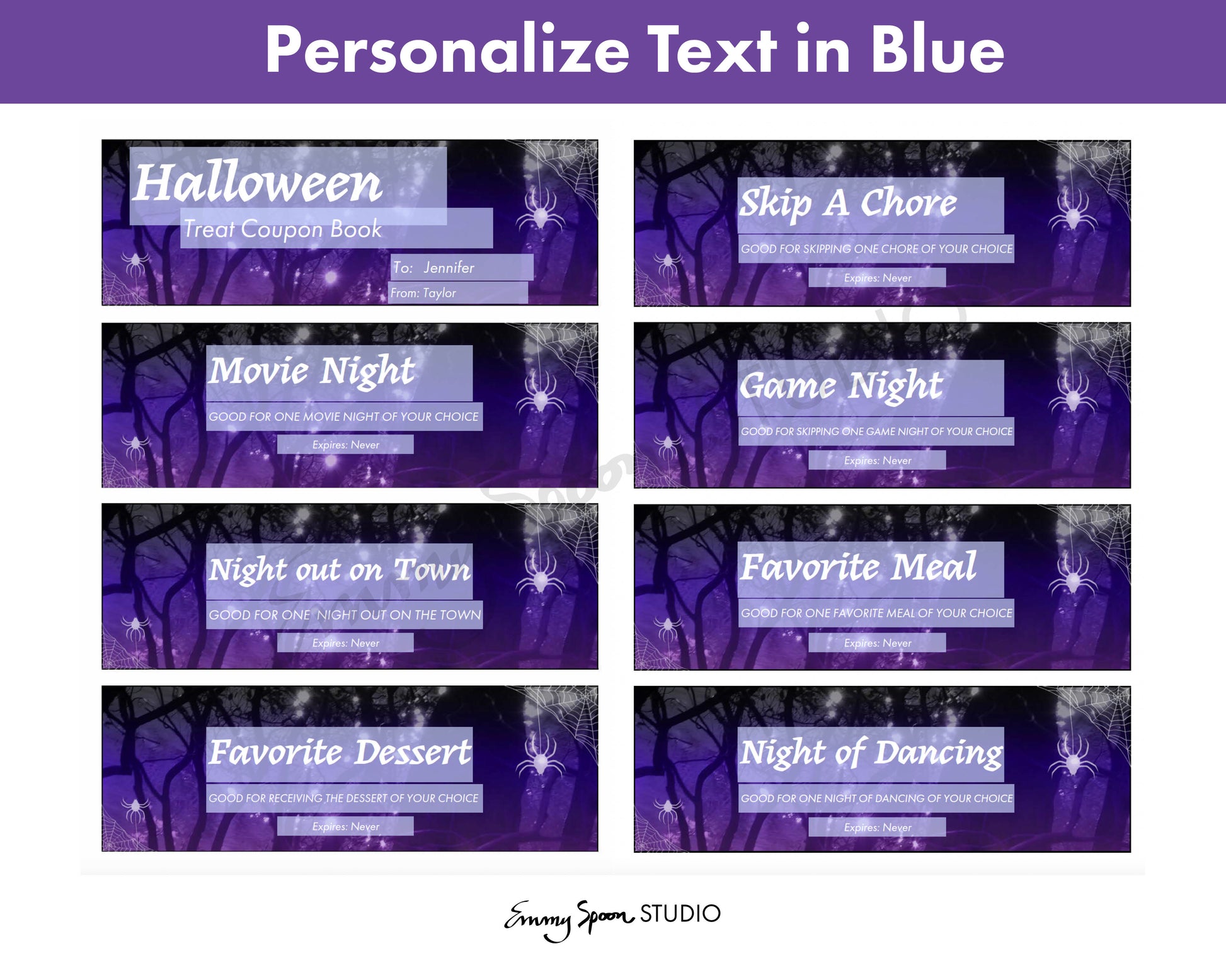 Text in Blue is Editable by Emmy Spoon Studio